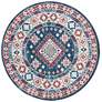 1_Safavieh Kazak KZK119R 6'7" Round Navy Red Area Rug