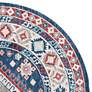 2_Safavieh Kazak KZK119R 6'7" Round Navy Red Area Rug more views