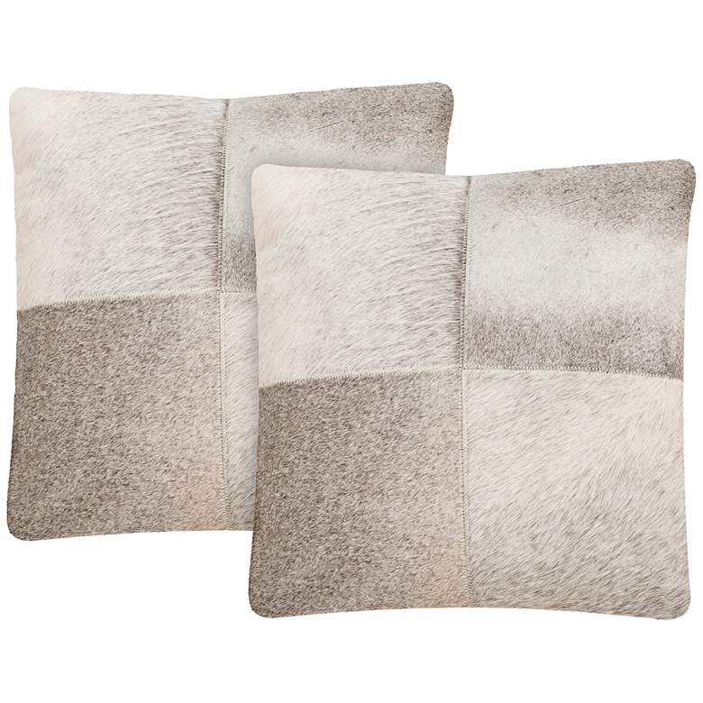 Image 1 Safavieh Levar 18 inch Square Gray Decorative Pillow Set of 2