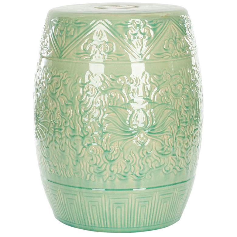 Image 1 Safavieh Lotus Lime Green Ceramic Garden Stool