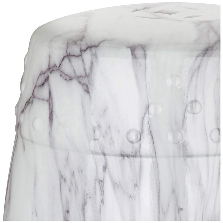 Image 4 Safavieh Mara White and Black Swirls 18 inch Jade Garden Stool more views