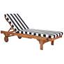 Safavieh Newport Teak Brown Eucalyptus Wood Black and White Lounge Chair