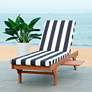 Safavieh Newport Teak Brown Eucalyptus Wood Black and White Lounge Chair
