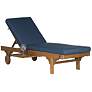 Thumbnail3 of Safavieh Newport Teak Brown Eucalyptus Wood Navy Lounge Chair more views