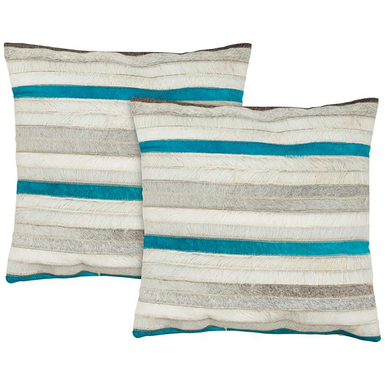 Image 1 Safavieh Quinn 18 inch Square Striped Accent Pillow Set of 2