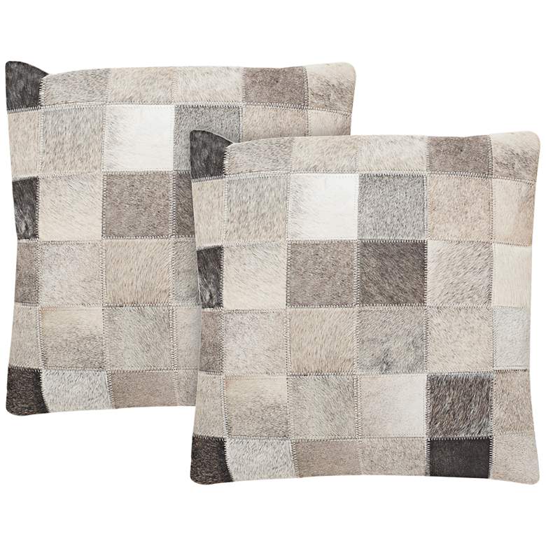 Image 1 Safavieh Taurean 22 inch Gray Square Pillow Set of 2
