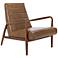 Safavieh Willow Channel Tufted  Brown Leather Modern Arm Chair