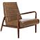 Safavieh Willow Channel Tufted Brown Leather Modern Arm Chair