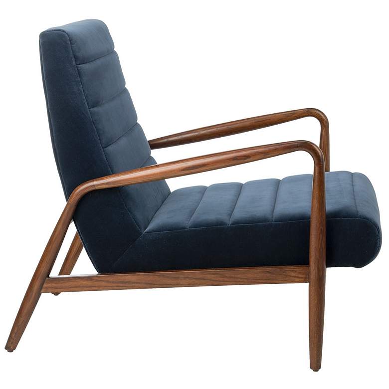 Image 2 Safavieh Willow Channel Tufted Navy Blue Velvet Modern Arm Chair more views
