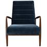 Safavieh Willow Channel Tufted Navy Blue Velvet Modern Arm Chair