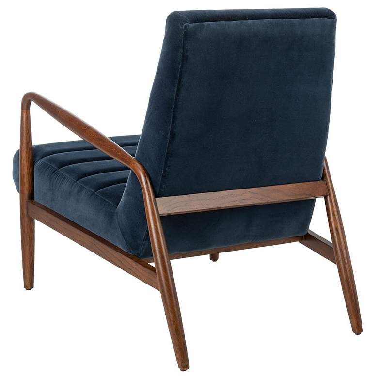 Image 4 Safavieh Willow Channel Tufted Navy Blue Velvet Modern Arm Chair more views