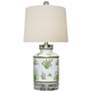 Saffron 17"H Green and White Floral Porcelain Table Lamp