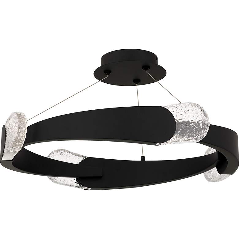 Image 2 Saffron Integrated LED Matte Black Semi-Flush Mount more views