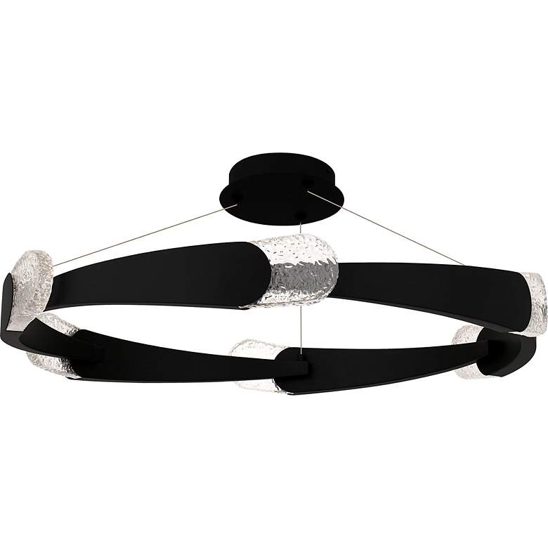Image 2 Saffron Integrated LED Matte Black Semi-Flush Mount more views