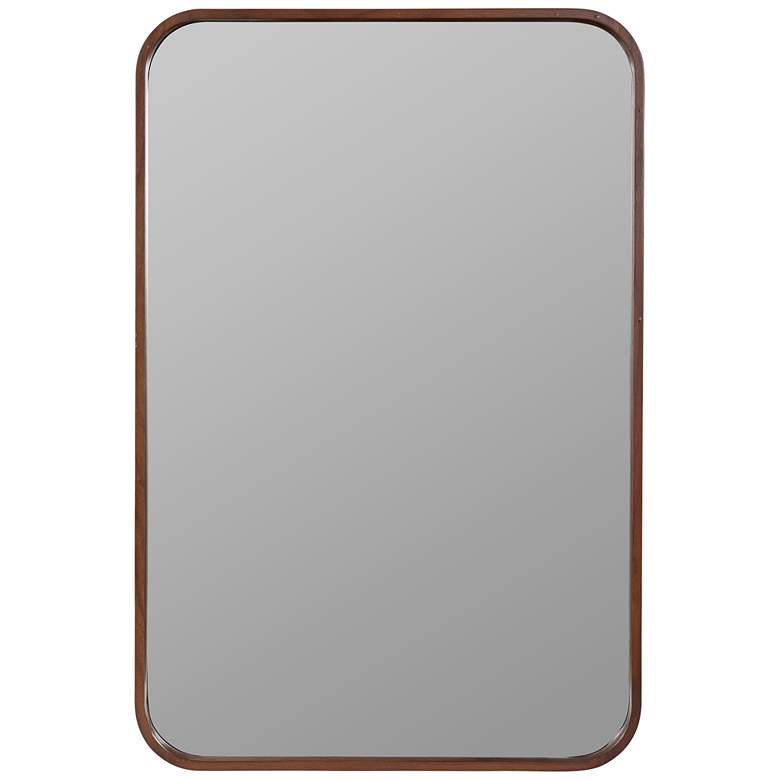 Image 2 Saffron Shiny Walnut 24" x 36" Rectangular Wall Mirror