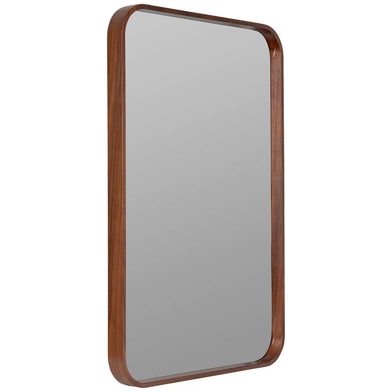 Image 4 Saffron Shiny Walnut 24" x 36" Rectangular Wall Mirror more views