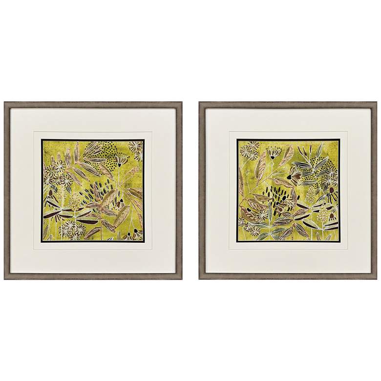 Image 1 Saffron Wallflowers 24"W x 24"H Framed Art Set of 2