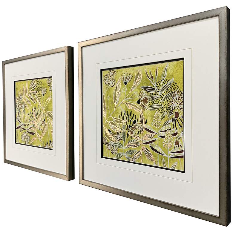 Image 2 Saffron Wallflowers 24"W x 24"H Framed Art Set of 2 more views