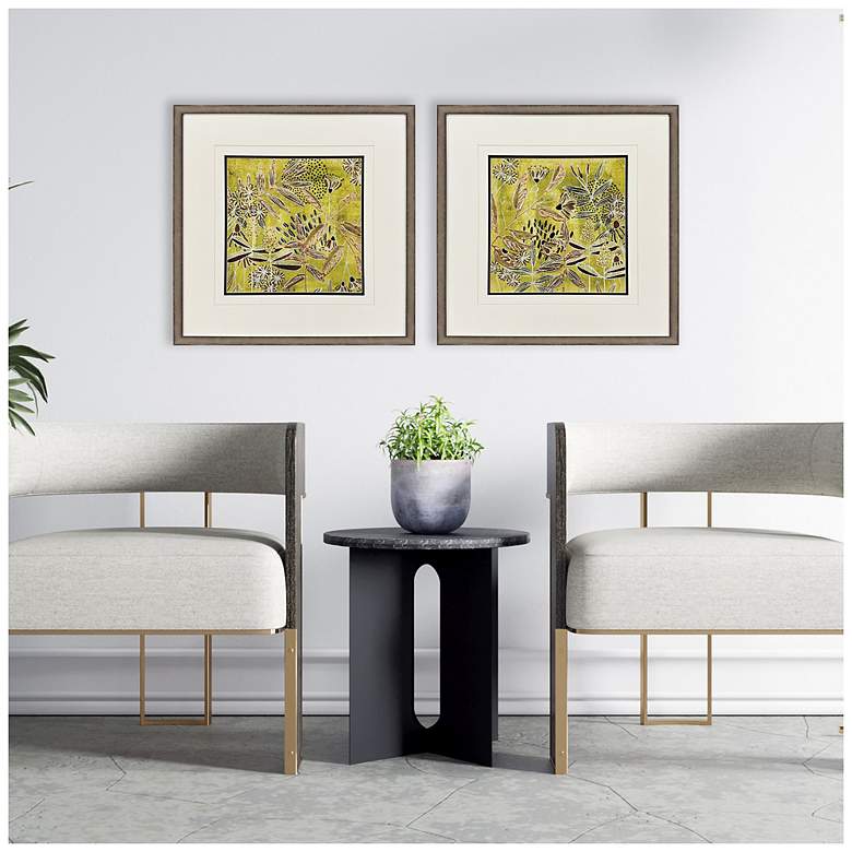 Image 4 Saffron Wallflowers 24"W x 24"H Framed Art Set of 2 more views