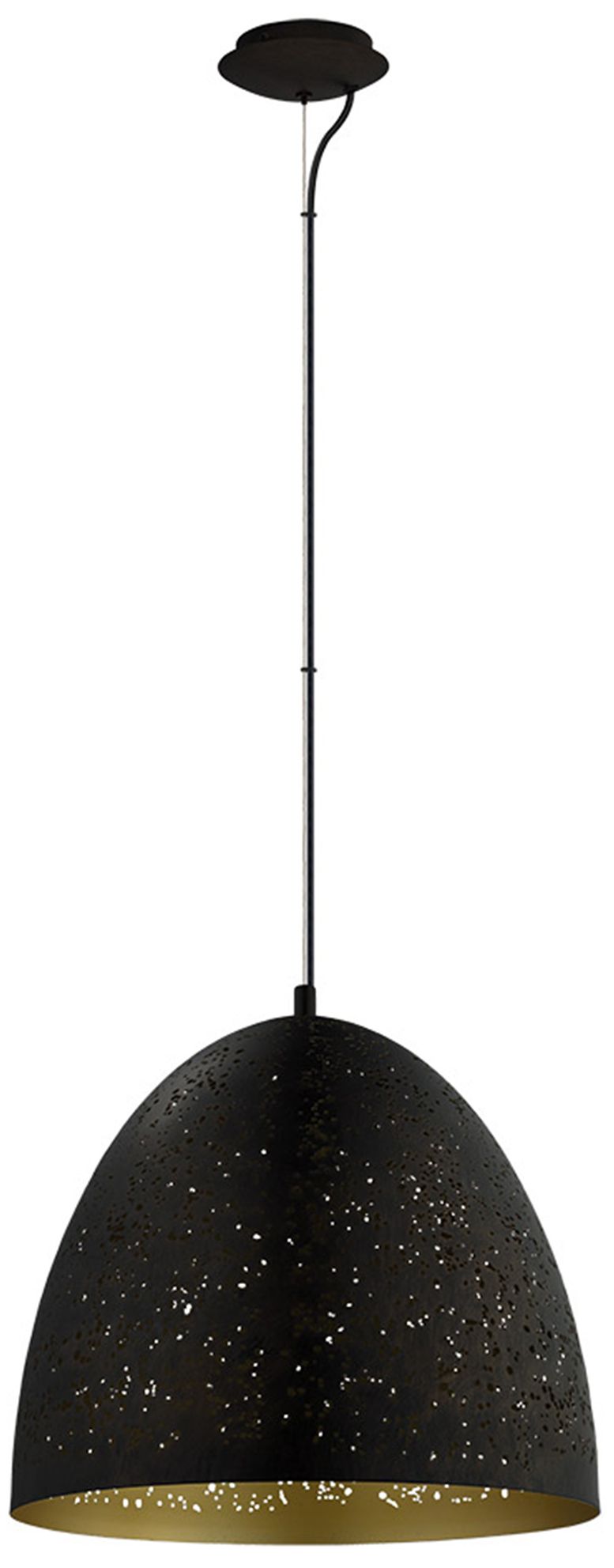 Safi 16" Dome Pendant Matte Black Outer/Gold Inner Finish