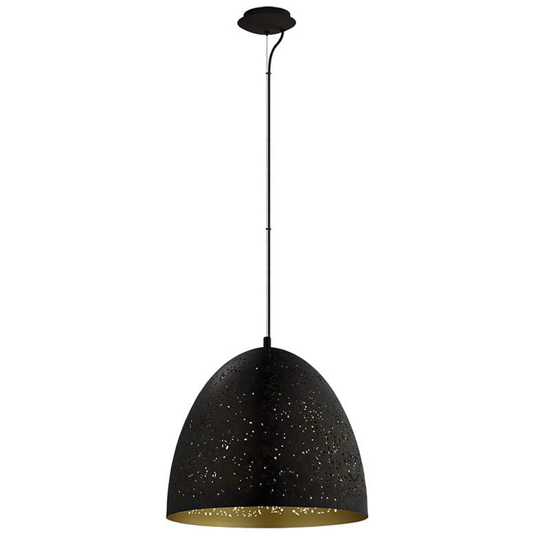 Image 1 Safi 16" Dome Pendant Matte Black Outer/Gold Inner Finish