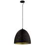 1_Safi 16" Dome Pendant Matte Black Outer/Gold Inner Finish