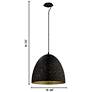 2_Safi 16" Dome Pendant Matte Black Outer/Gold Inner Finish more views