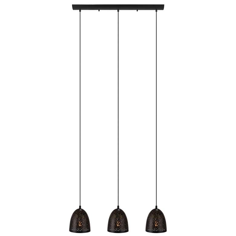Image 1 Safi 30"W 3-Light Multi-Light Linear Pendant Matte Black/Gold Finish