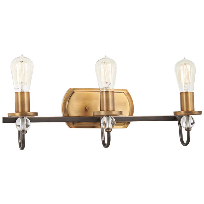 Image 1 Safra 21 inch Wide Bronze and Brushed Brass 3-Light Bath Light