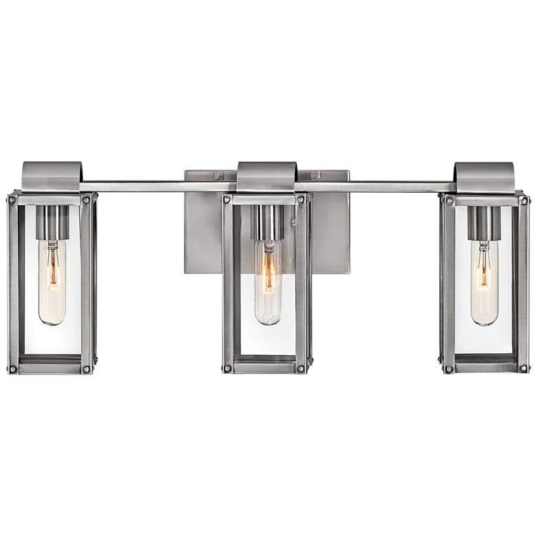 Image 1 Sag Harbor 23"W Polished Antique Nickel 3-Light Bath Light