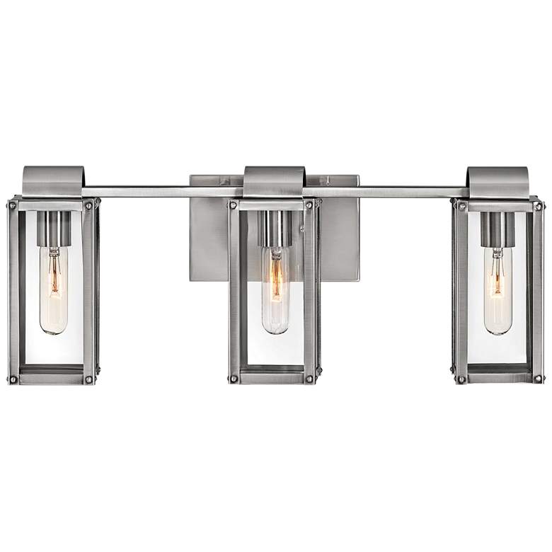 Image 1 Sag Harbor 23 inchW Polished Antique Nickel 3-Light Bath Light