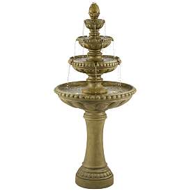 Image2 of Sag Harbor 66" High Stone 4-Tier LED Outdoor Floor Fountain