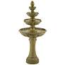 Sag Harbor 66" High Stone 4-Tier LED Outdoor Floor Fountain