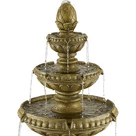 Image4 of Sag Harbor 66" High Stone 4-Tier LED Outdoor Floor Fountain more views
