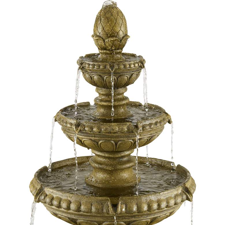Image 4 Sag Harbor 66" High Stone 4-Tier LED Outdoor Floor Fountain more views