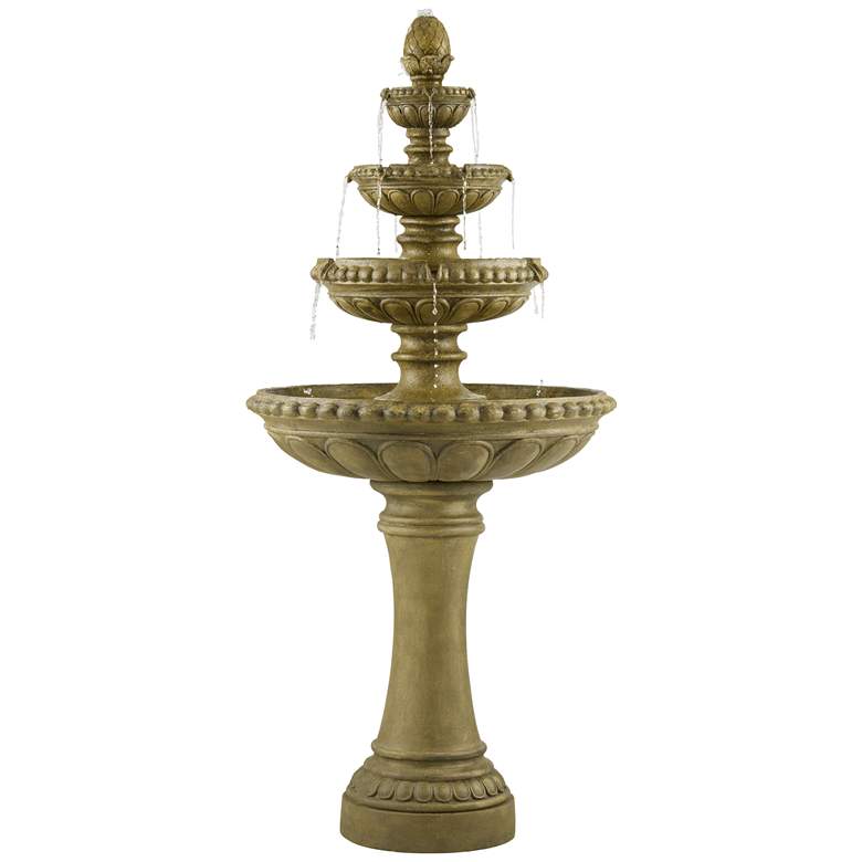 Image 6 Sag Harbor 66" High Stone 4-Tier LED Outdoor Floor Fountain more views