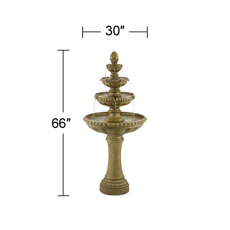 Sag Harbor 66&quot; High Stone 4-Tier LED Outdoor Floor Fountain more views