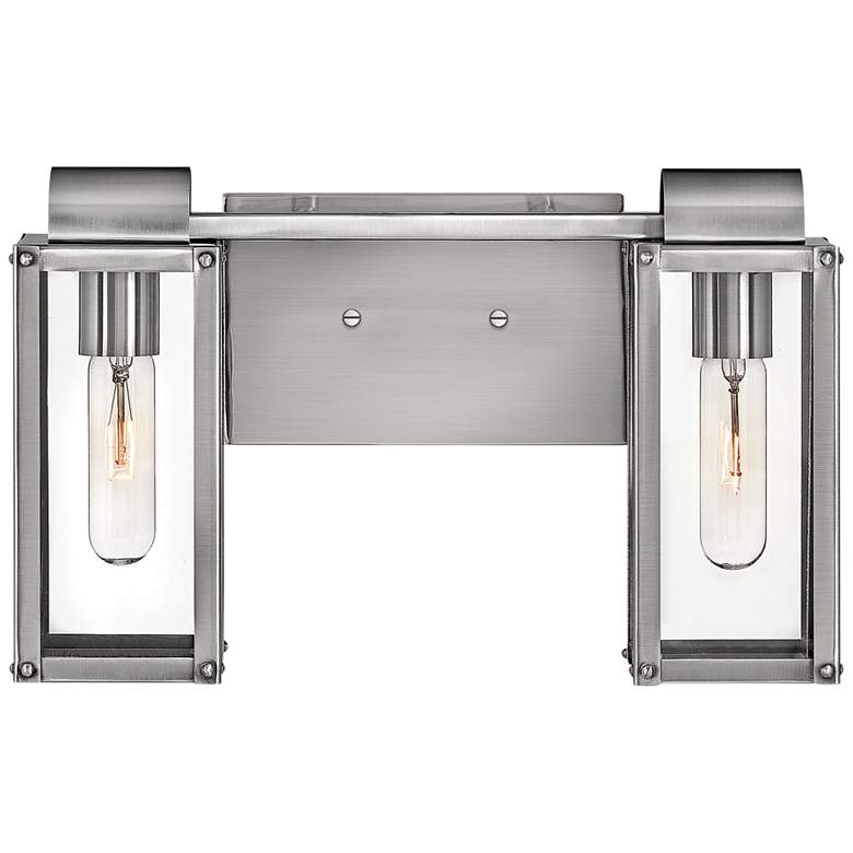 Image 1 Sag Harbor 9 1/2" High Polished Nickel 2-Light Wall Sconce