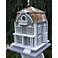 Sag Harbor Blue and White Wood Birdhouse with Mansard Roof