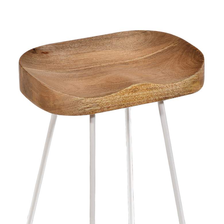 Image 3 Saga 25 1/2" Natural Wood and White Counter Stools Set of 2 more views