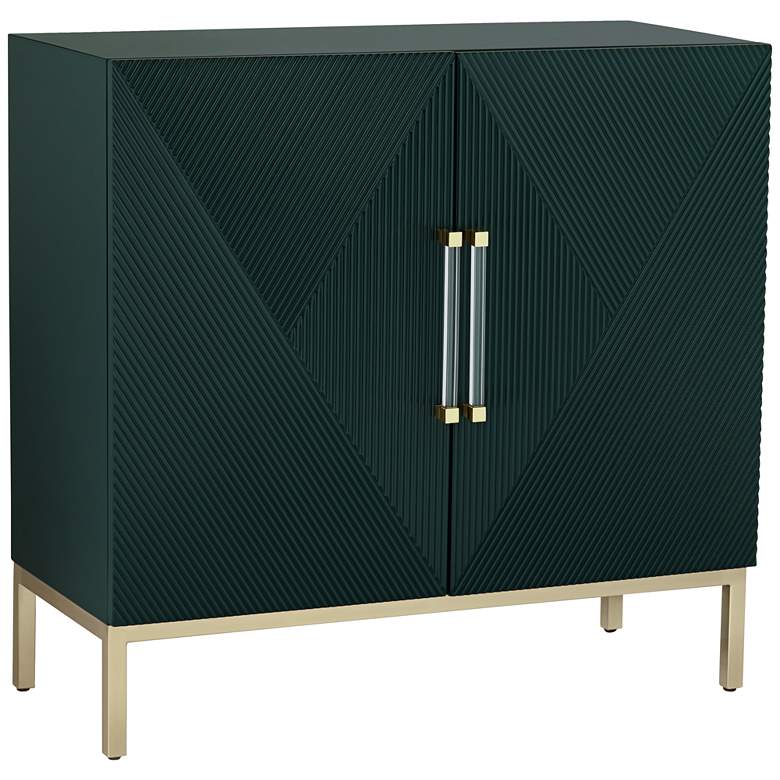 Image 3 Saga 36 inch Wide Green and Gold 2-Door Accent Chest
