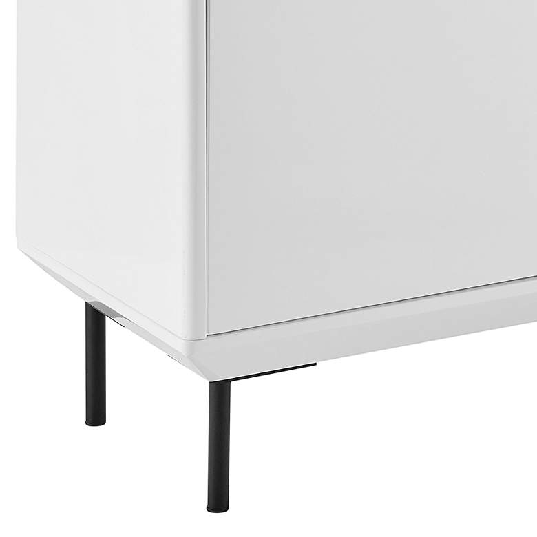 Image 2 Saga 63" Wide Matte White Veneer Wood 3-Drawer Sideboard more views