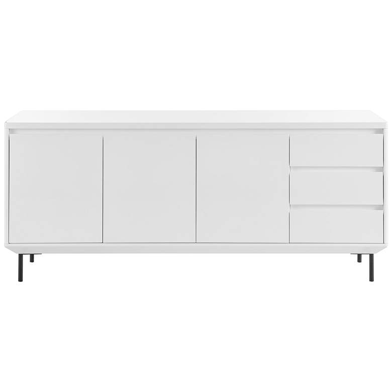 Image 5 Saga 63" Wide Matte White Veneer Wood 3-Drawer Sideboard more views