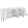 6_Saga 63" Wide Matte White Veneer Wood 3-Drawer Sideboard more views