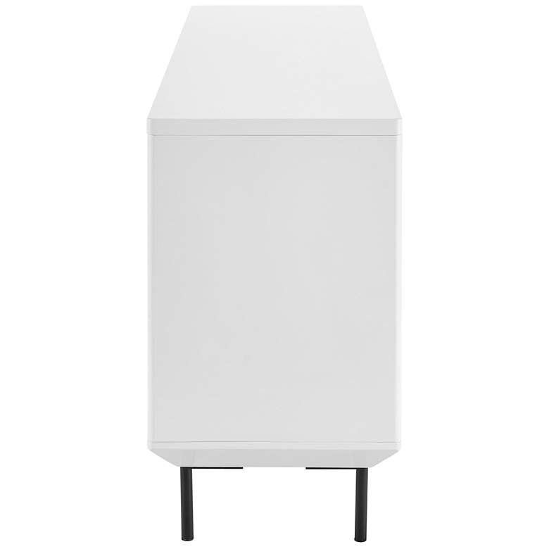 Image 7 Saga 63" Wide Matte White Veneer Wood 3-Drawer Sideboard more views