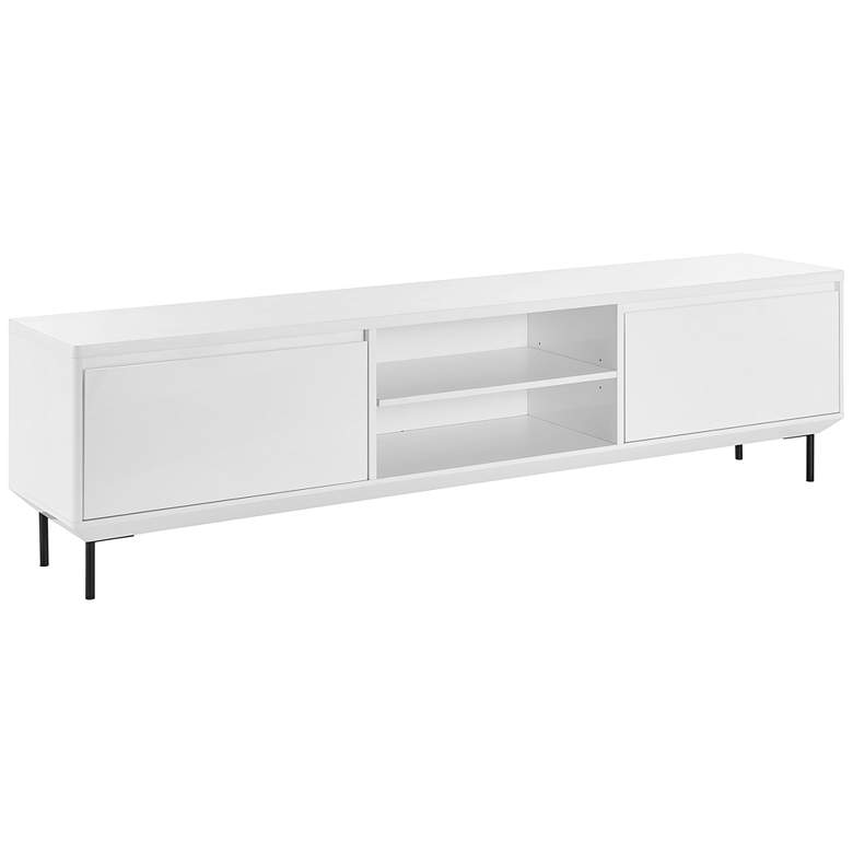 Image 1 Saga 78 1/2" Wide Matte White Veneer Wood 2-Door Media Stand