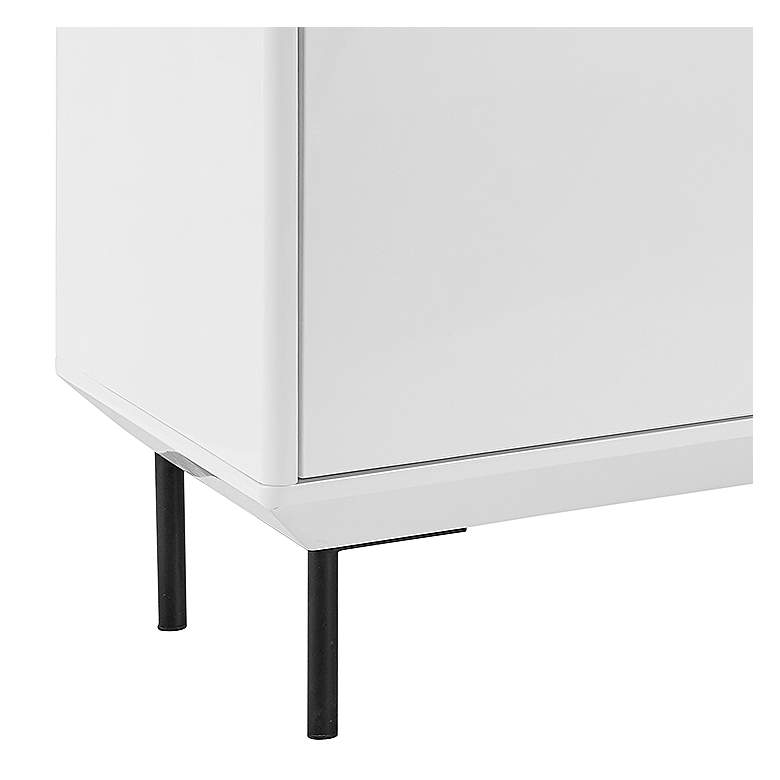 Image 2 Saga 78 1/2 inch Wide Matte White Veneer Wood 2-Door Media Stand more views