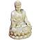 Sage 13" High Beige and Bone White Textured Buddha Statue