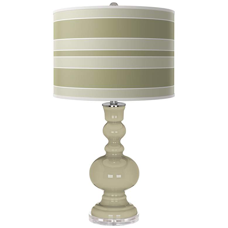 Image 1 Sage Bold Stripe Apothecary Table Lamp