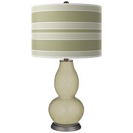 Image1 of Sage Bold Stripe Double Gourd Table Lamp